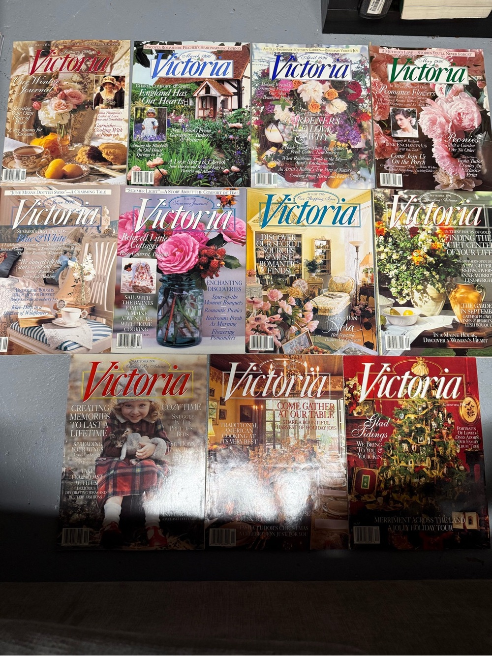 Lot of 11 Vintage Victoria Magazines 1996 Full Year Missing November Cottagecore